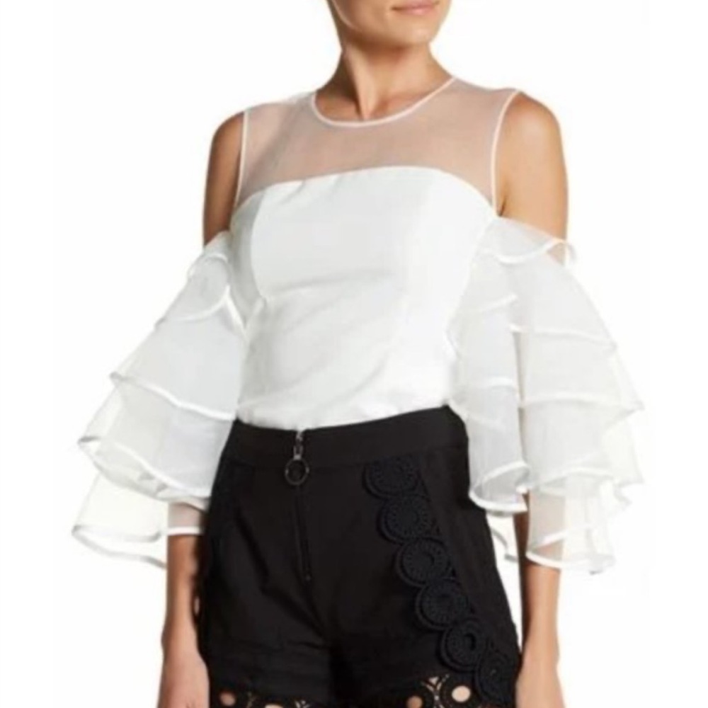 Gracia Ivory Satin Blouse Like New! S